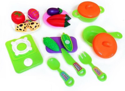 Galactic Healthy Cooking Play Set Colourful Cooking Tools + Cut Cut Cut Vegetables Realistic Sliceable Vegetables Cutting Play Toy Set