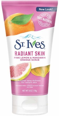 ST.IVES Even & Bright Radiant Skin Pink Lemon & Mandarin Orange Scrub Polishes away little imperfections for bright, radiant skin Scrub(170 g)