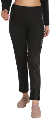 ROXBURGHI Solid Women Black Track Pants