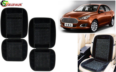 Selifaur Velvet, Wooden Bead Seating Pad For  Ford Escort(Front Seats, Back Seats, Office Chair Black)