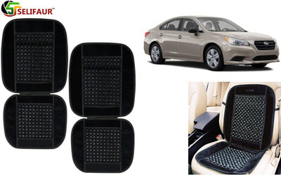 Selifaur Velvet, Wooden Bead Seating Pad For  Subaru Legacy(Front Seats, Back Seats, Office Chair Black)