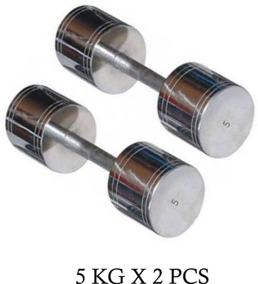LCARNO Steel Dumbbells Pair Of 5 kg x 2 Steel Dumbbells (Total Weight 10Kg) Fixed Weight Dumbbell(5 kg)