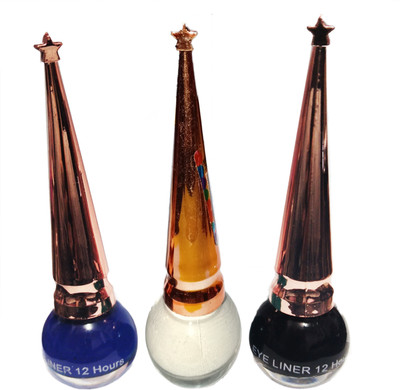 Bigwig MATT EYELINERS PACK OF 3 ( BLUE,WHITE, BLACK) 3ml 3 ml(Multicolor)