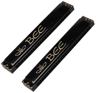 SellRider Imported Quality Loud voice with 24 Hole 48 Tone C Harmonica Wide Vocal Range Accent Instrument Easy To Play Mouth Organ(Pack of 2)(black)