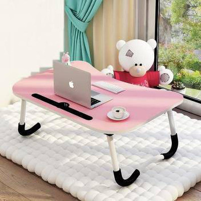 PIRAM ENTERPRISE PIORMENT Wood Portable Laptop Table(Finish Color - PINK, Pre Assembled)