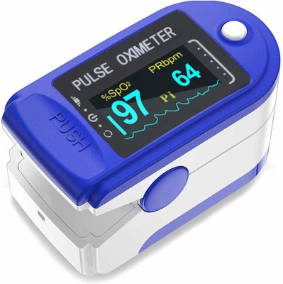 Dr. Trust OLED Colored Digital Display Sp-01 Blood Oxygen Monitor, Arterial Saturation Monitor With Pulse Rate Monitor , Heart Rate Monitor Medical Health Monitoring Device with Automatic Shutdown for Measuring Pulse Oximeter (Blue, White)