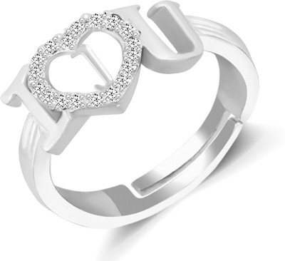 Miami Stainless Steel Silver, Platinum Plated Ring