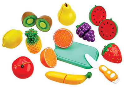 ALLAMWAR Realistic Sliceable Fruits Cutting Play Toy Set with Velcro