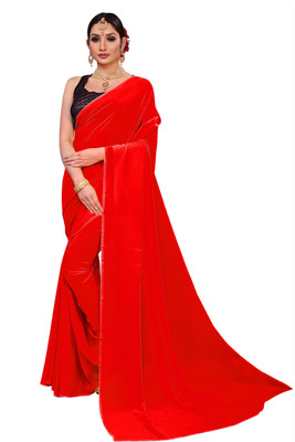 RK Fashions Self Design, Printed, Dyed, Solid/Plain Bollywood Georgette Saree(Red)
