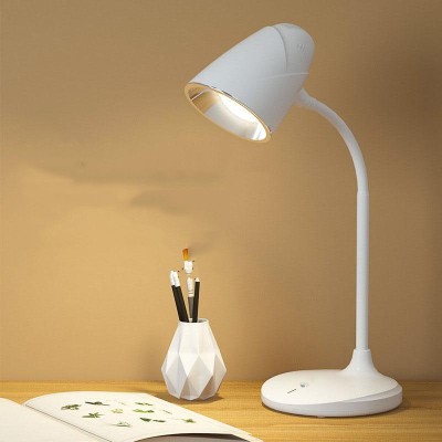 FIRSTLIKE Rechargeable LED Touch On/Off Switch Desk Lamp Children Eye Protection Student Study Reading Dimmer Rechargeable Led Table Lamps USB Charging Study Lamp(25 cm, White)