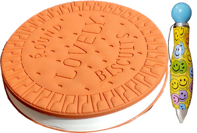 TECHNOCHITRA Unique Biscuit Shape Memo Pad Pocket Size Diary with Mini Pen Pocket-size Writing Pad Blank 100 Pages(Brown)