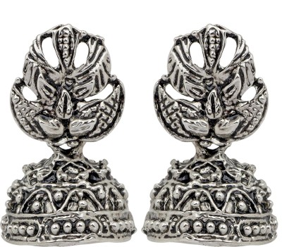 mahi Leaf Tree Shape Silver Oxidized Traditional Small Dangle Jhumka Earrings Alloy Jhumki Earring