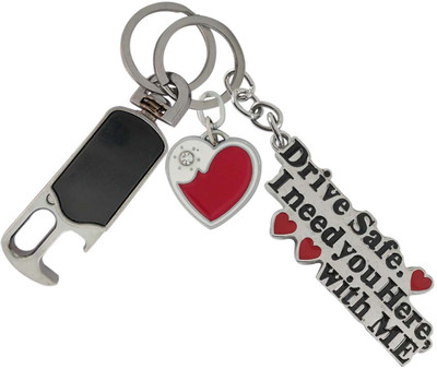 HANDSOME ISK High quality drive safe I need you here with me with beautiful heart red-white color and high quality hanging hook. Key Chain