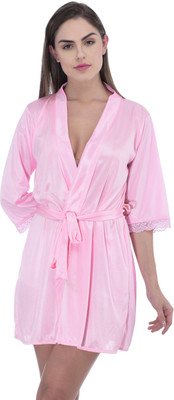 Xs and Os Women Nighty with Robe(Pink)
