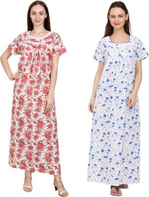 Ganpati sales Women Nighty(Red, Blue)