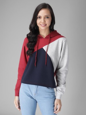 KOTTY Full Sleeve Color Block Women Sweatshirt