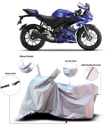 ANTHUB Waterproof Two Wheeler Cover for Yamaha(R15 V3, Silver)