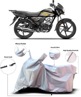 ANTHUB Waterproof Two Wheeler Cover for Honda(CD 110 Dream, Silver)