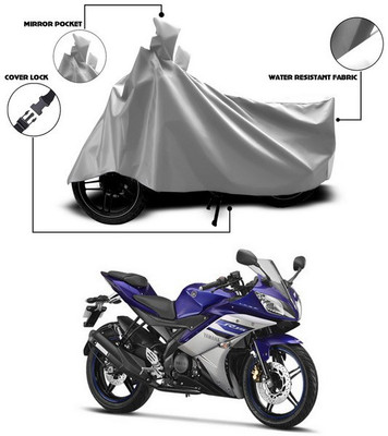 SEBONGO Waterproof Two Wheeler Cover for Yamaha(YZF R15 Ver 2.0, Silver)