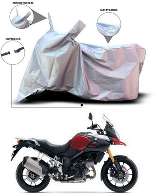 SEBONGO Waterproof Two Wheeler Cover for Suzuki(V Strom 1000, Silver)