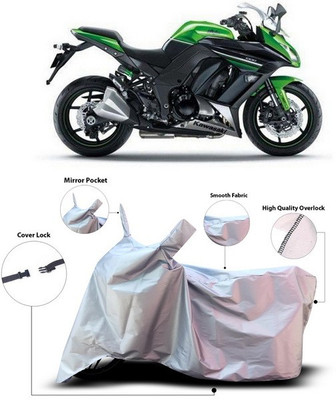 SEBONGO Waterproof Two Wheeler Cover for Kawasaki(Ninja, Silver)