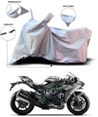 ANTHUB Waterproof Two Wheeler Cover for Kawasaki(Ninja H2, Silver)