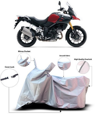 ANTHUB Waterproof Two Wheeler Cover for Suzuki(V Strom 1000, Silver)