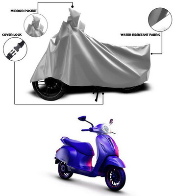 ANTHUB Waterproof Two Wheeler Cover for Bajaj(Chetak, Silver)