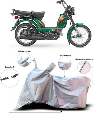 SEBONGO Waterproof Two Wheeler Cover for TVS(Heavy Duty Super XL, Silver)