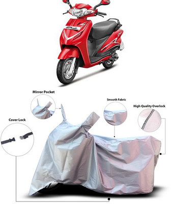 ANTHUB Waterproof Two Wheeler Cover for Hero(Duet, Silver)