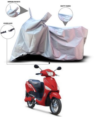 SEBONGO Waterproof Two Wheeler Cover for Hero(Electric Optima, Silver)