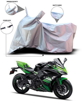 ANTHUB Waterproof Two Wheeler Cover for Kawasaki(Ninja 650, Silver)