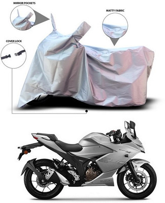 ANTHUB Waterproof Two Wheeler Cover for Suzuki(Gixxer SF, Silver)