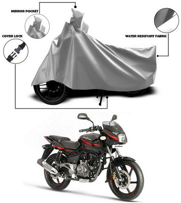 SEBONGO Waterproof Two Wheeler Cover for Bajaj(Pulsar 180 DTS-i, Silver)