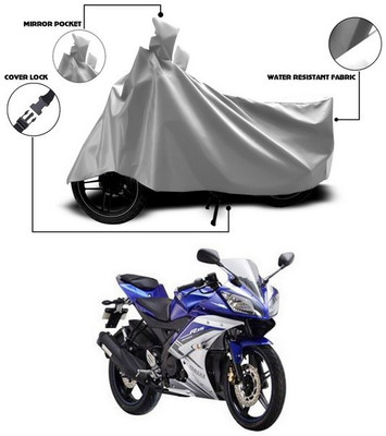 ANTHUB Waterproof Two Wheeler Cover for Yamaha(YZF R15 S, Silver)