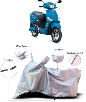 ANTHUB Waterproof Two Wheeler Cover for Hero(Electric Optima, Silver)