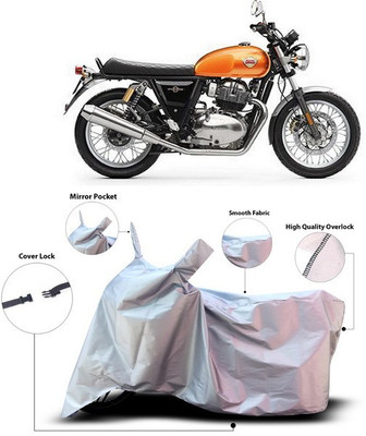 ANTHUB Waterproof Two Wheeler Cover for Royal Enfield(Interceptor 650, Silver)