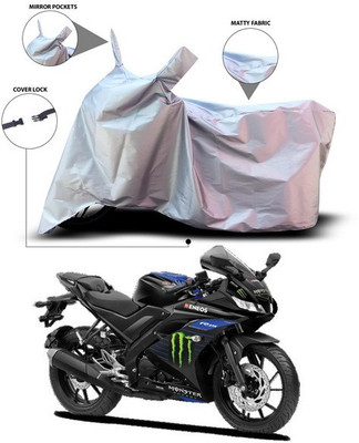 ANTHUB Waterproof Two Wheeler Cover for Yamaha(R15 V3, Silver)