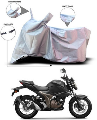 ANTHUB Waterproof Two Wheeler Cover for Suzuki(Gixxer 250, Silver)