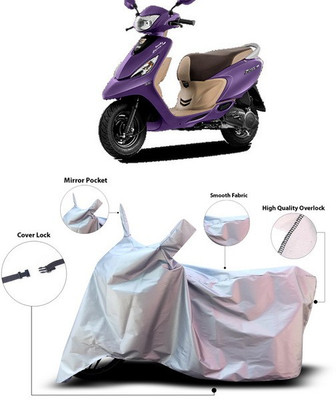 ANTHUB Waterproof Two Wheeler Cover for TVS(Scooty Zest 110, Silver)