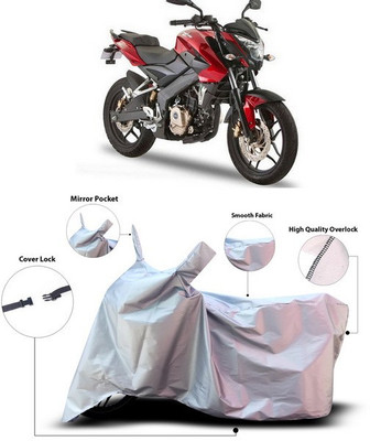 ANTHUB Two Wheeler Cover for Bajaj(Pulsar 180 DTS-i, Silver)