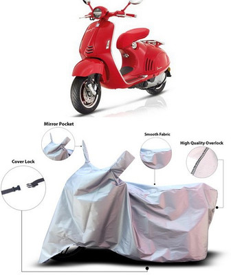 ANTHUB Waterproof Two Wheeler Cover for Vespa(Vespa, Silver)