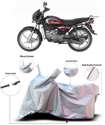 SEBONGO Waterproof Two Wheeler Cover for Hero(Splendor Plus, Silver)