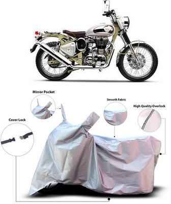 ANTHUB Waterproof Two Wheeler Cover for Royal Enfield(Bullet Trials 500, Silver)