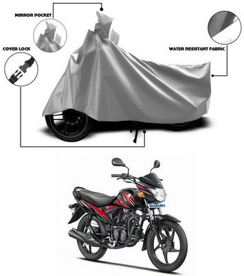 ANTHUB Waterproof Two Wheeler Cover for Suzuki(Hayate, Silver)