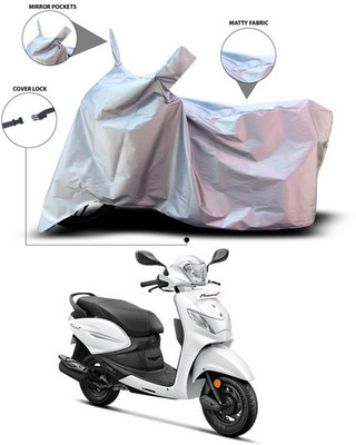 ANTHUB Waterproof Two Wheeler Cover for Hero(Pleasure+ 110, Silver)