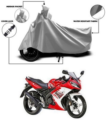 ANTHUB Waterproof Two Wheeler Cover for Yamaha(YZF R15 S, Silver)