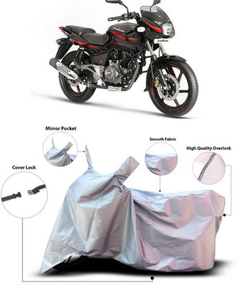 SEBONGO Waterproof Two Wheeler Cover for Bajaj(Pulsar 180 DTS-i, Silver)