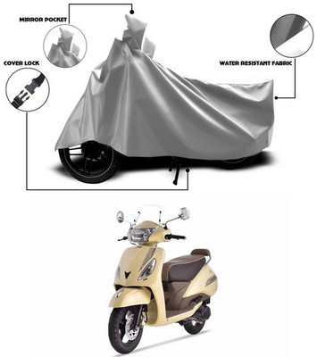 SEBONGO Waterproof Two Wheeler Cover for TVS(Jupiter classic, Silver)