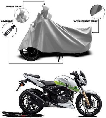 SEBONGO Waterproof Two Wheeler Cover for TVS(Apache RTR 200 4V, Silver)